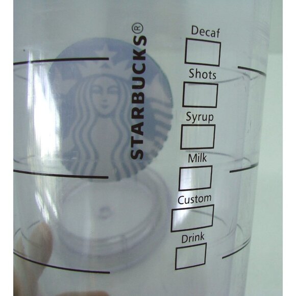 Starbucks Cold Cup Clear Venti Tumbler Traveler Green Straw Lid Large Logo 24 oz - Picture 4 of 12